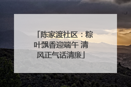陈家渡社区：粽叶飘香迎端午 清风正气话清廉