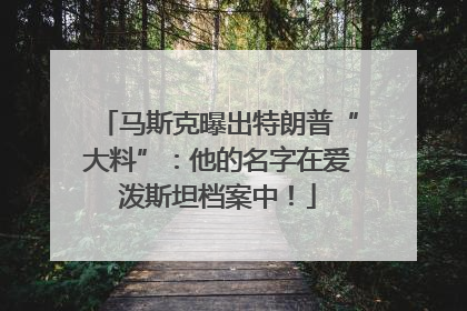 马斯克曝出特朗普“大料”：他的名字在爱泼斯坦档案中！