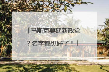马斯克要建新政党？名字都想好了！