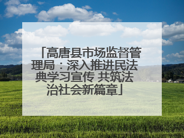 高唐县市场监督管理局：深入推进民法典学习宣传 共筑法治社会新篇章