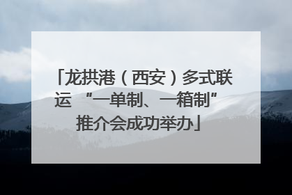 龙拱港（西安）多式联运 “一单制、一箱制” 推介会成功举办