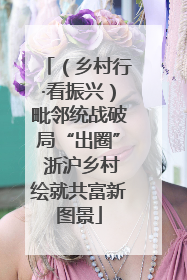 （乡村行·看振兴）毗邻统战破局“出圈” 浙沪乡村绘就共富新图景