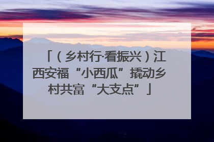 （乡村行·看振兴）江西安福“小西瓜”撬动乡村共富“大支点”