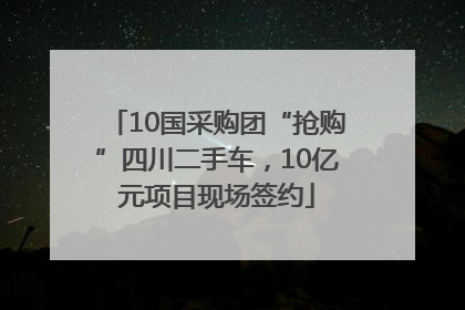 10国采购团“抢购”四川二手车，10亿元项目现场签约