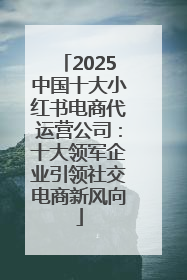2025中国十大小红书电商代运营公司：十大领军企业引领社交电商新风向