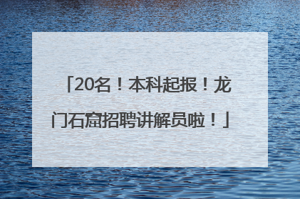 20名！本科起报！龙门石窟招聘讲解员啦！