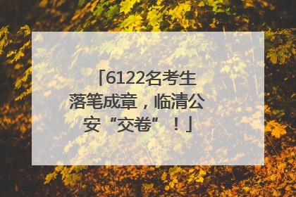 6122名考生落笔成章，临清公安“交卷”！