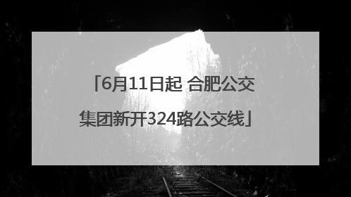 6月11日起 合肥公交集团新开324路公交线